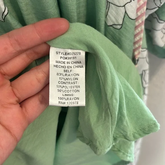 Entro Summer Dress Floral Prints Sz S Mint Green - Picture 10 of 11